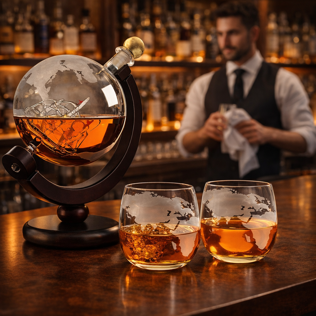 Decantador de Whisky - Edicion Mapa del Mundo