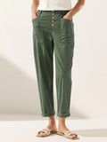 Pantalón mosca de lino con botón simple HEIDI