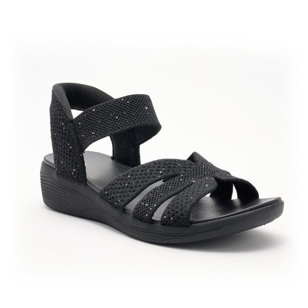 Lentejuelas Tejido Cuña Sandalias – Stretch Into Summer