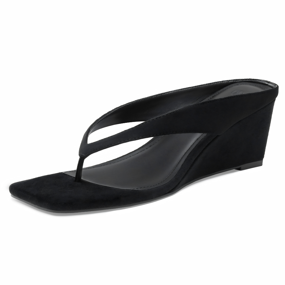 Portofino Puntera Cuadrada Dedo Cuña Sandalias – Sleek Lift, Nube-Soft Steps