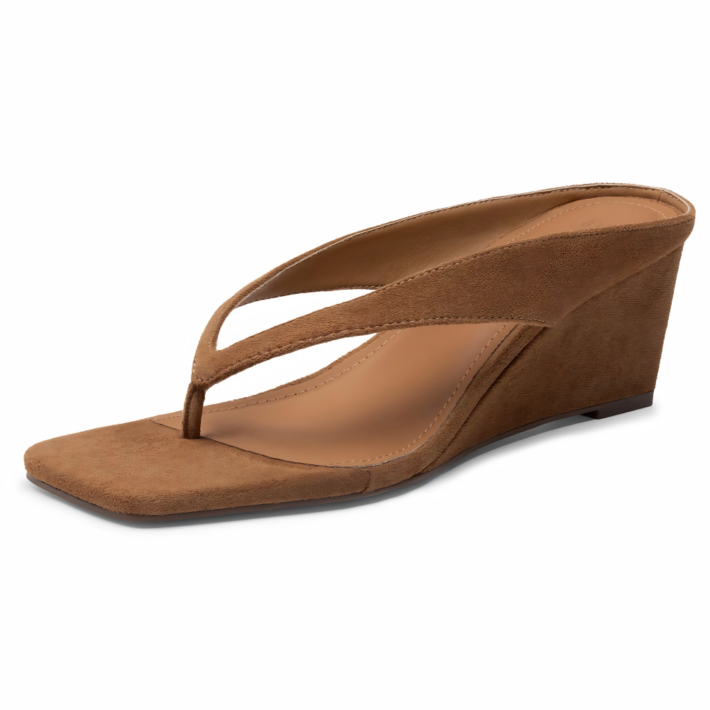 Portofino Puntera Cuadrada Dedo Cuña Sandalias – Sleek Lift, Nube-Soft Steps
