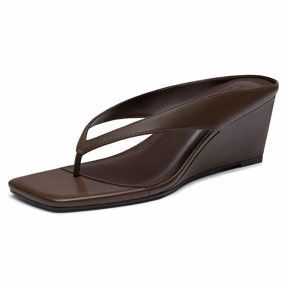 Portofino Puntera Cuadrada Dedo Cuña Sandalias – Sleek Lift, Nube-Soft Steps