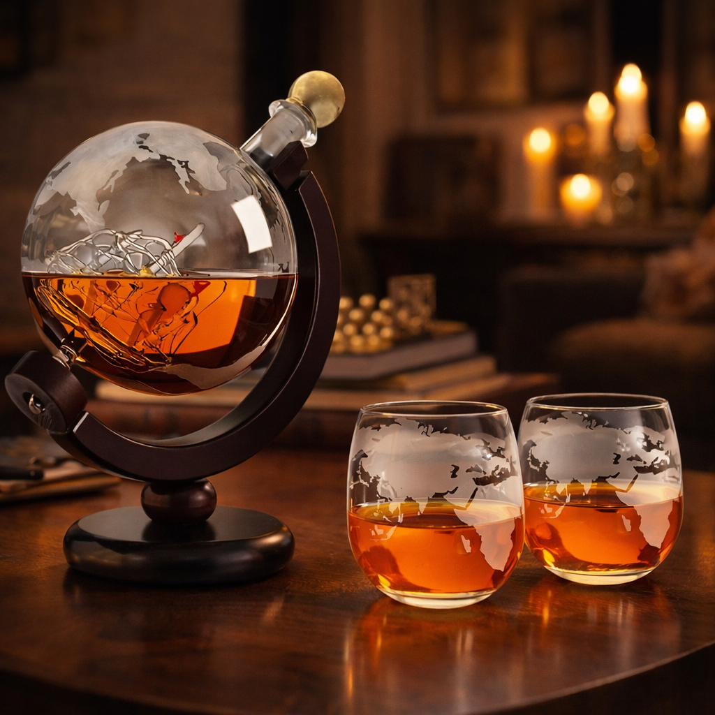 Decantador de Whisky - Edicion Mapa del Mundo