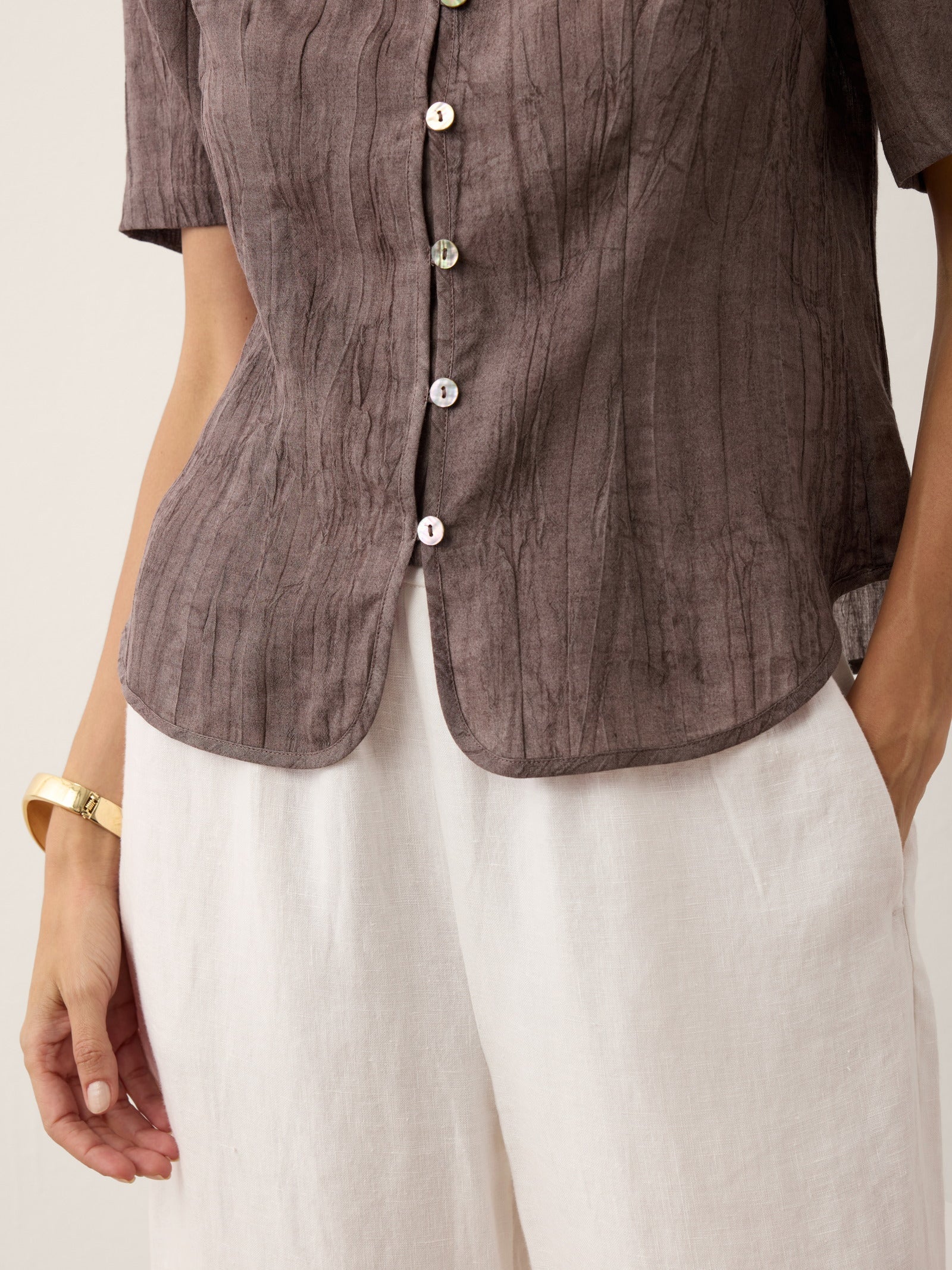 Chaqueta Lyocell Cuello Alto Texturizado PHILIPPA