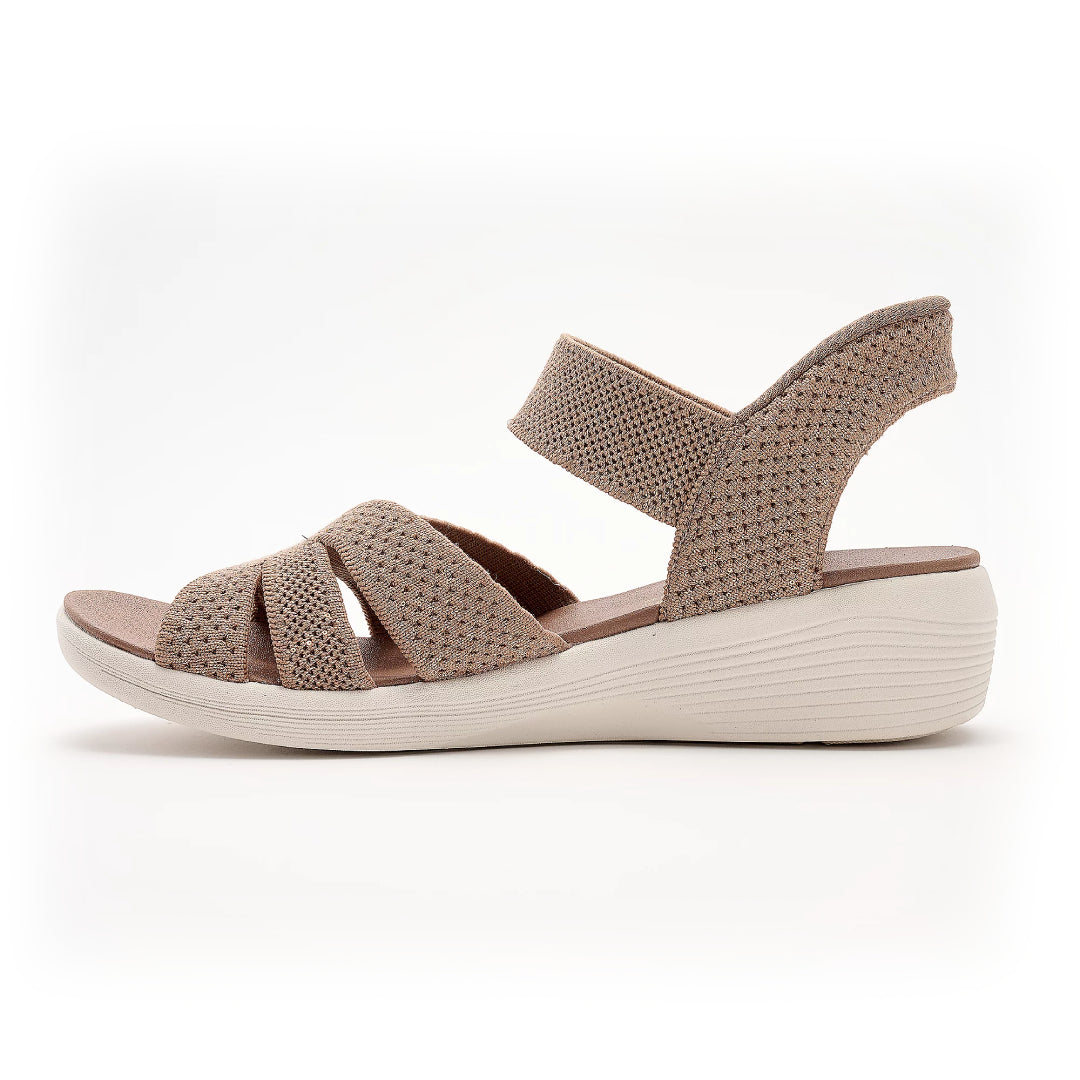 Lentejuelas Tejido Cuña Sandalias – Stretch Into Summer