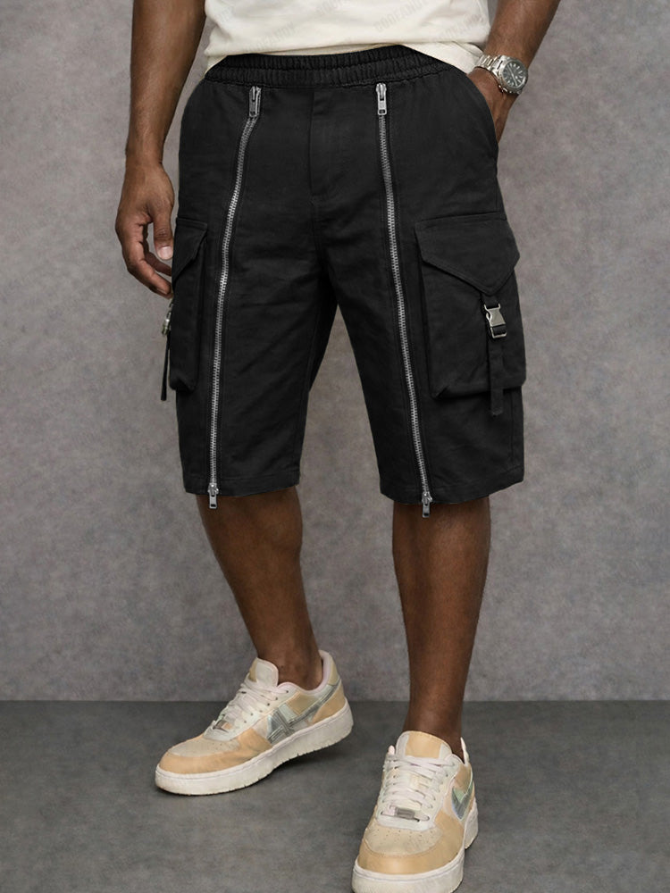 Shorts Tacticos Cargo con Disenyo de Cremallera
