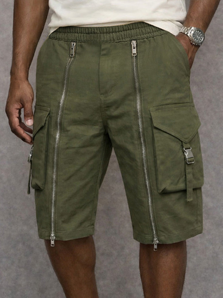 Shorts Tacticos Cargo con Disenyo de Cremallera