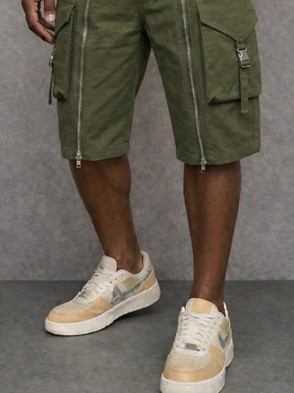 Shorts Tacticos Cargo con Disenyo de Cremallera
