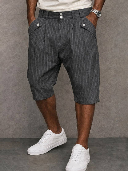 Shorts Elegantes de Verano con Rayas Finas