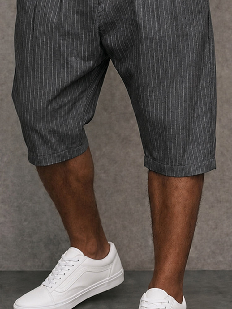 Shorts Elegantes de Verano con Rayas Finas