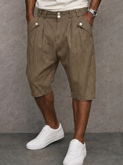 Shorts Elegantes de Verano con Rayas Finas