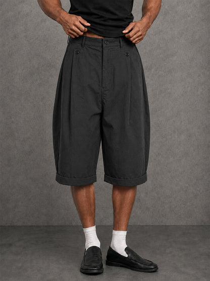 Shorts 100% Algodon Corte Relajado hasta la Rodilla