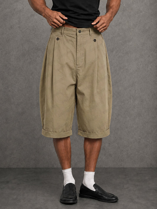 Shorts 100% Algodon Corte Relajado hasta la Rodilla