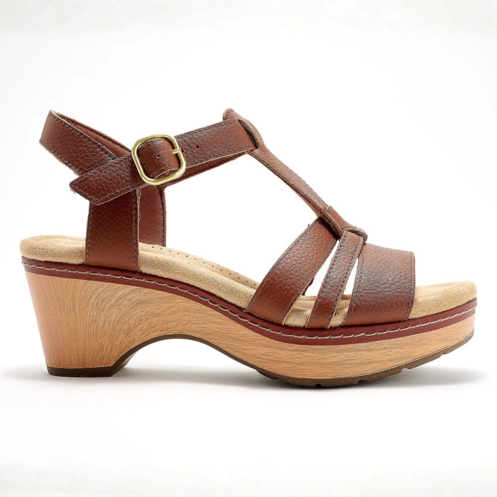 Olivia Cuero T-Bar Heeled Sandalias – Walk Taller in Pure All Day Confort