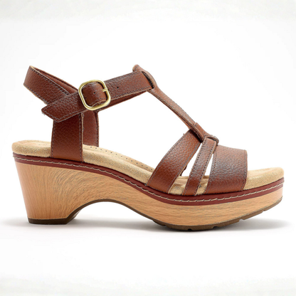 Olivia Cuero T-Bar Heeled Sandalias – Walk Taller in Pure All Day Confort