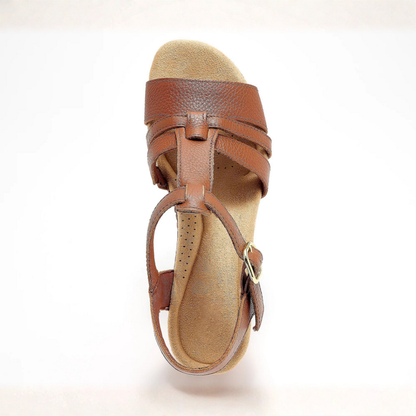Olivia Cuero T-Bar Heeled Sandalias – Walk Taller in Pure All Day Confort