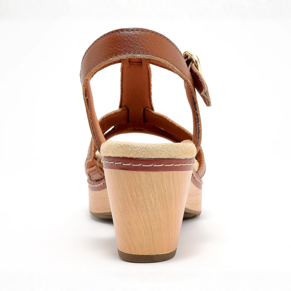 Olivia Cuero T-Bar Heeled Sandalias – Walk Taller in Pure All Day Confort