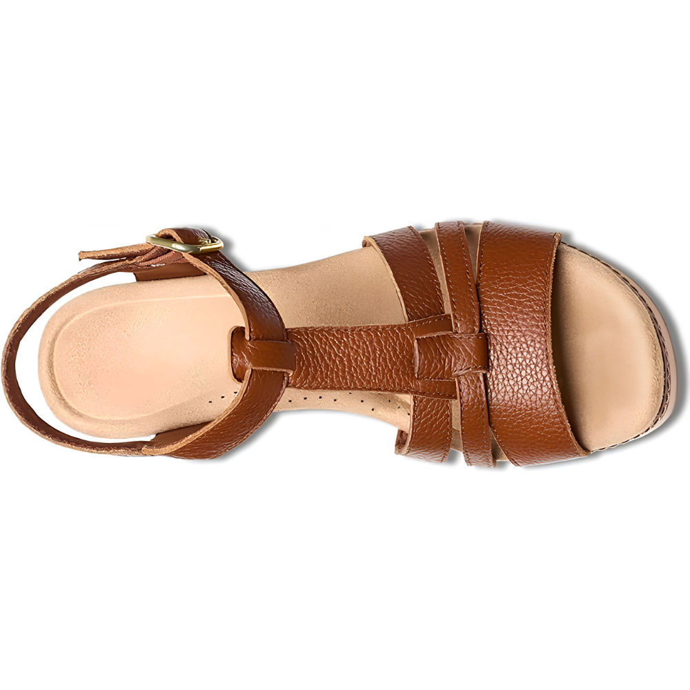 Olivia Cuero T-Bar Heeled Sandalias – Walk Taller in Pure All Day Confort