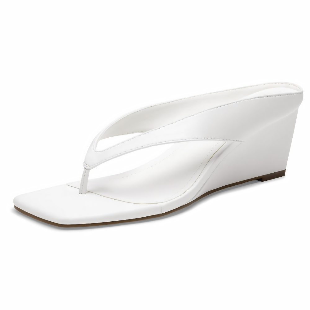 Portofino Puntera Cuadrada Dedo Cuña Sandalias – Sleek Lift, Nube-Soft Steps