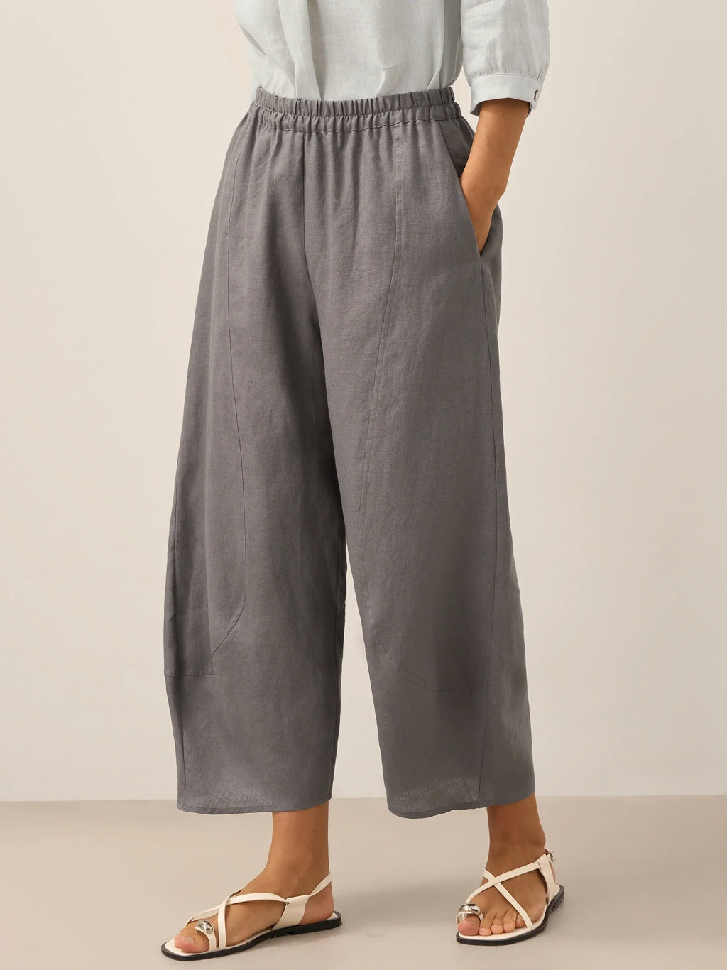Pantalón tobillero clásico 100% lino ZOE