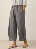 Pantalón tobillero clásico 100% lino ZOE