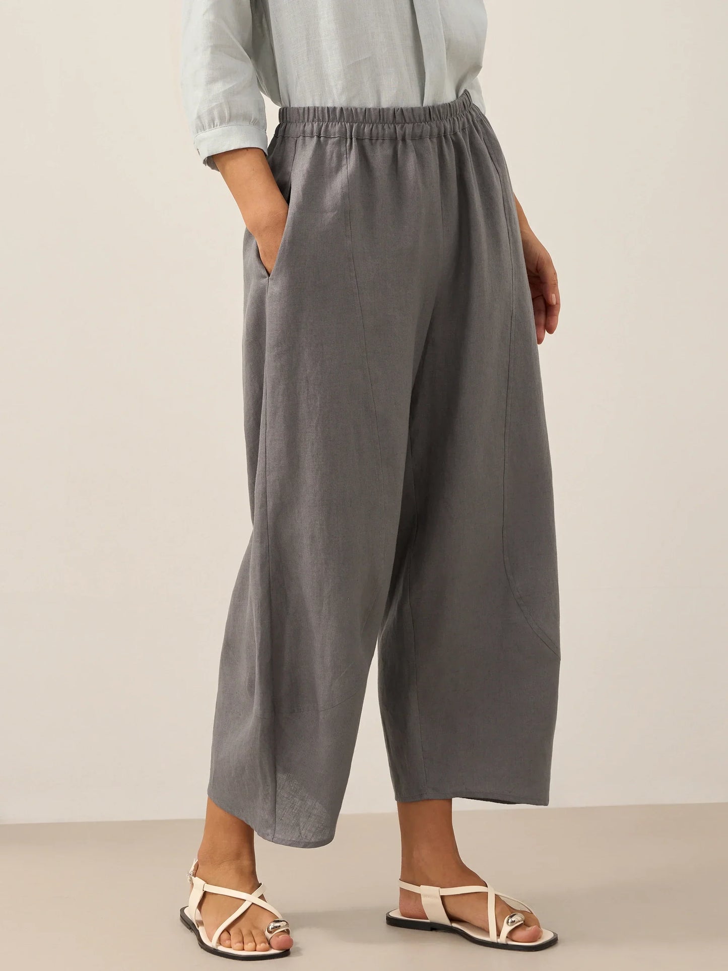 Pantalón tobillero clásico 100% lino ZOE