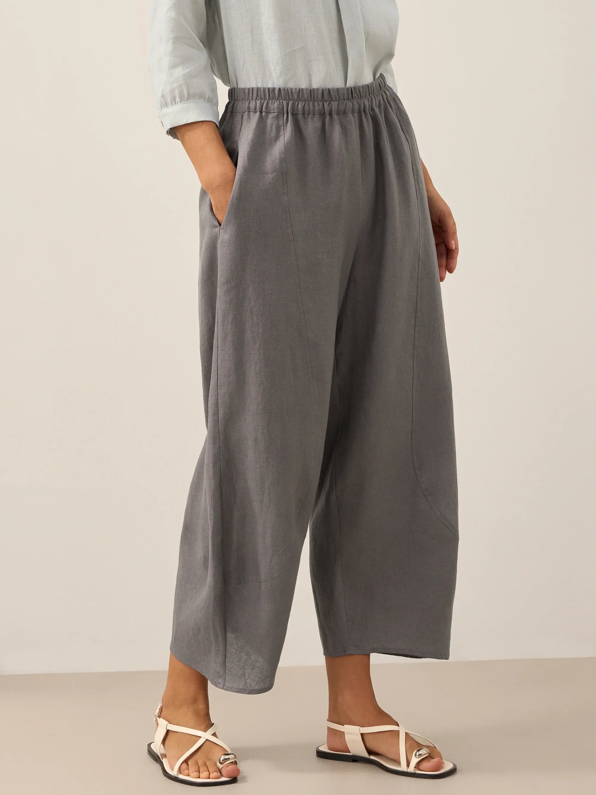 Pantalón tobillero clásico 100% lino ZOE