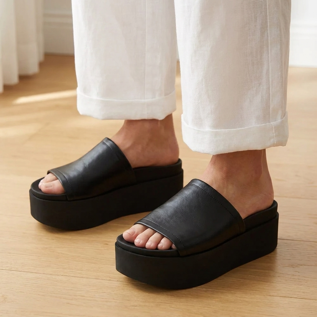 Arwinn Cuero Plataforma Sandalias