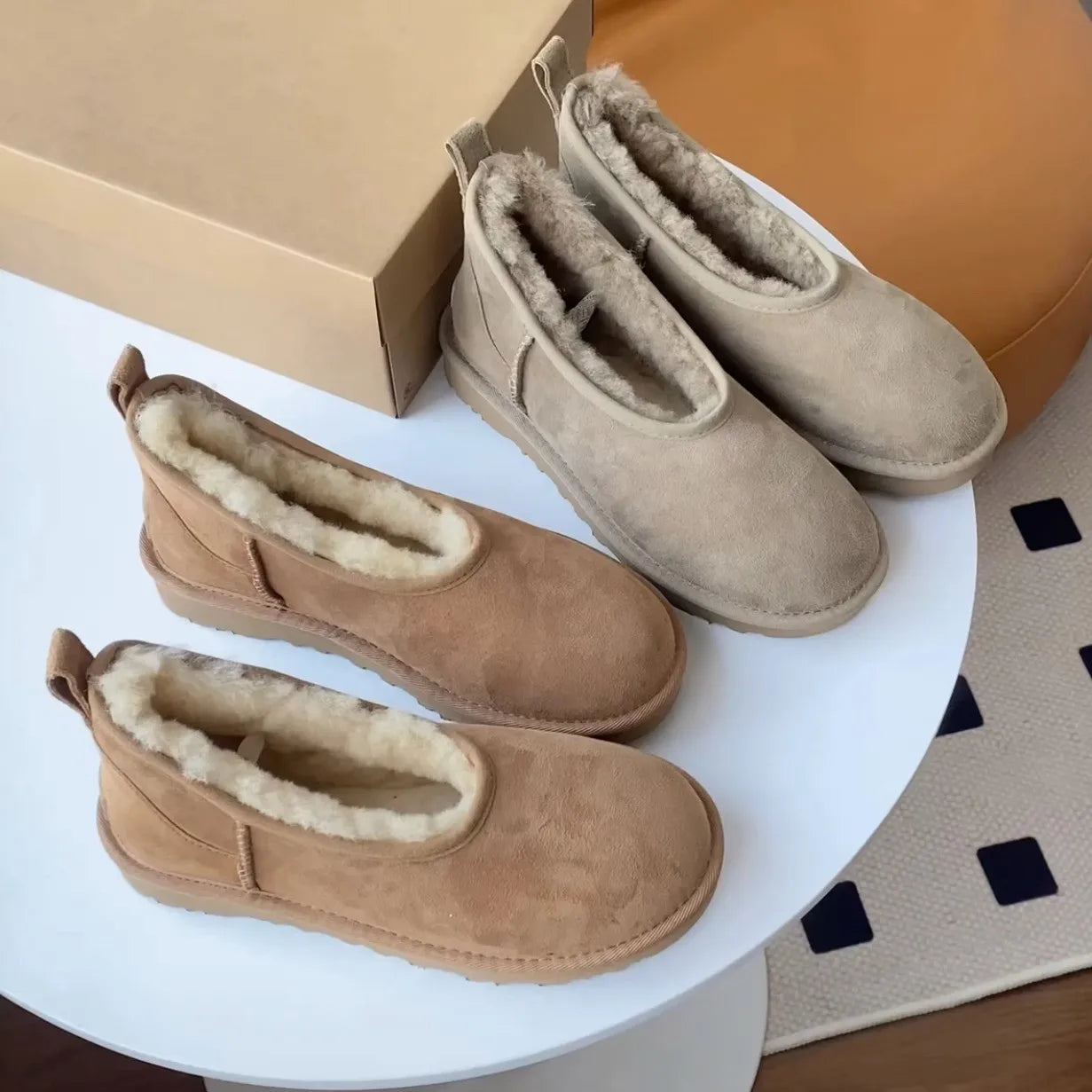 Acogedor Snow Pelo Mocasines for Mujer